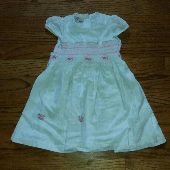 Anne Juleth Hand Smocked & Embroidered Dress - Picture 1 of 7